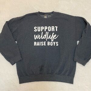 Gildan SUPPORT WILDLIFE RAISE BOYS Long Sleeve Sweatshirt Men’s Size L